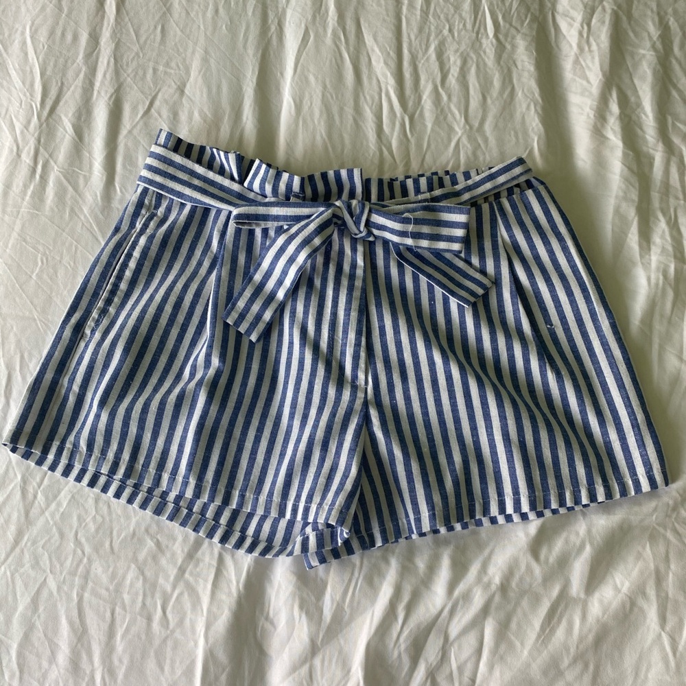 Striped Shorts with Tie